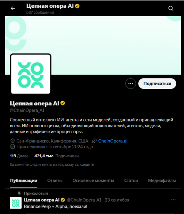 Chain Opera Ai монета