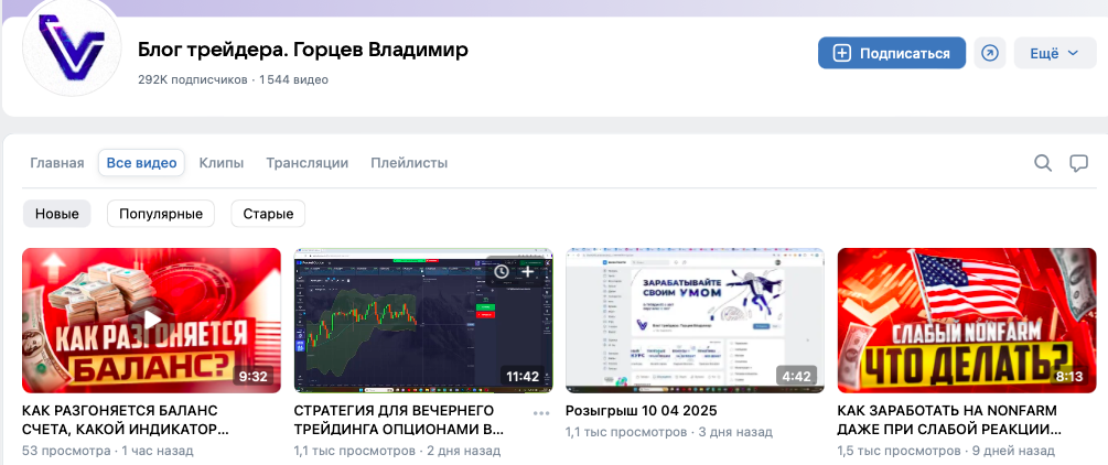 блог трейдера горцев
