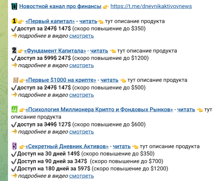 дневник активов телеграмм
